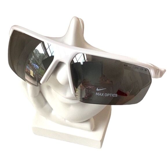 NIKE NEW GALE FORCE 71 MM SUNGLASSES WHITE/SILVER FLASH UNISEX - Picture 2 of 7